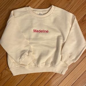 Brand new! Zara kids embroidered sweatshirt with the name “Madeline”